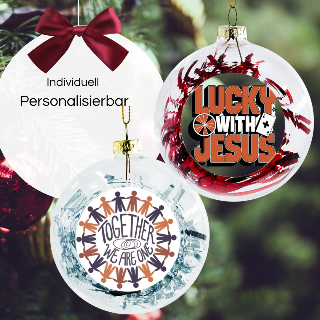Weihnachtskugel Lametta " Together we are"