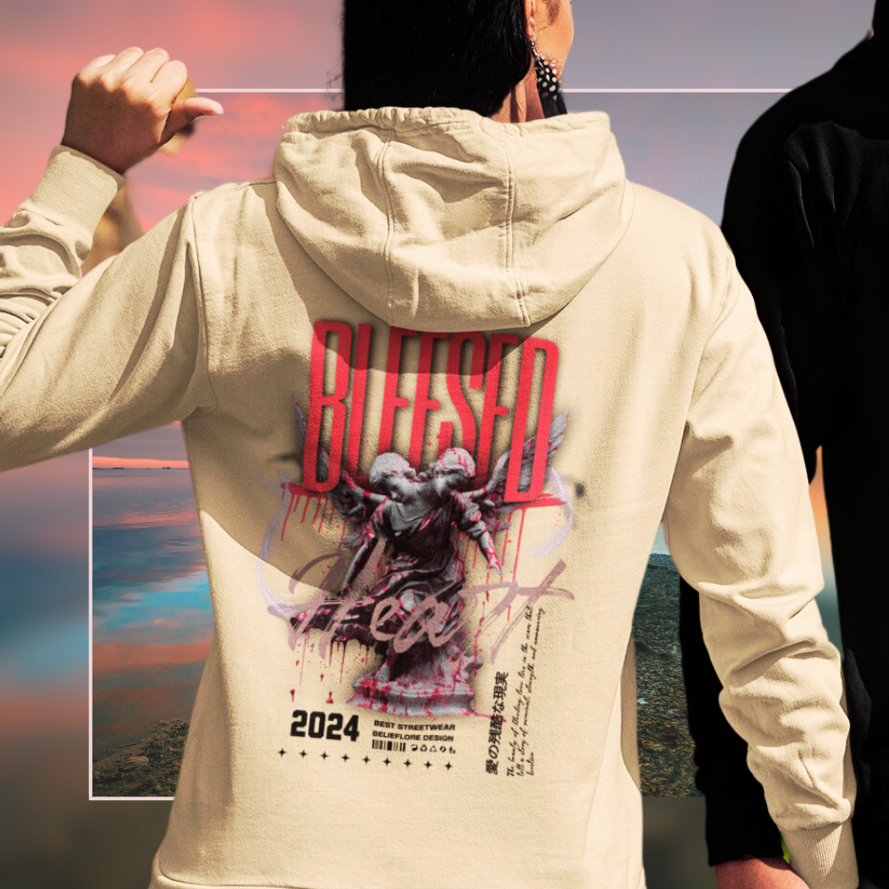 Classic Hoodie "Bleesed Heart"  Backprint
