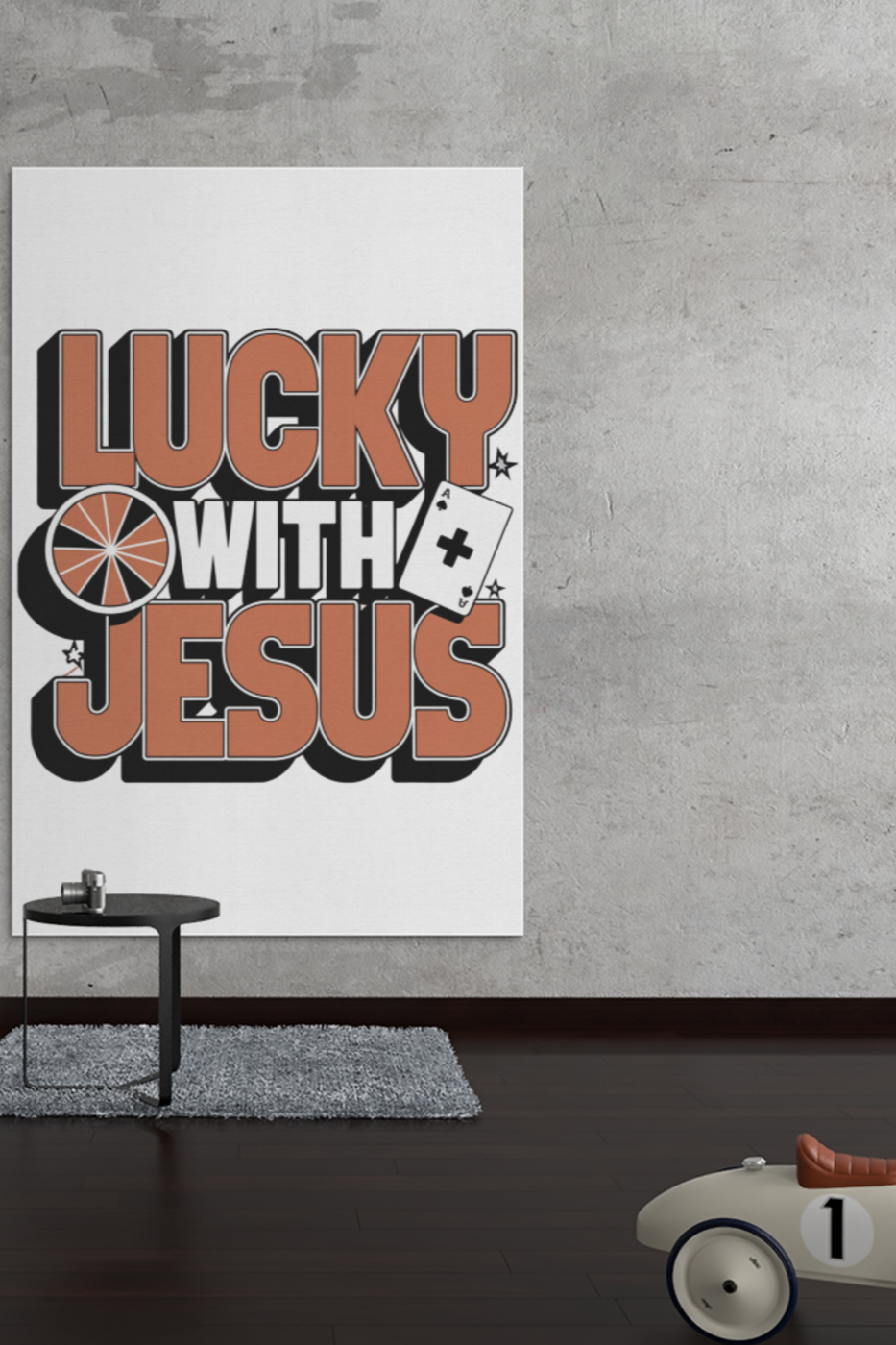 Poster  "Lucky with Jesus"
