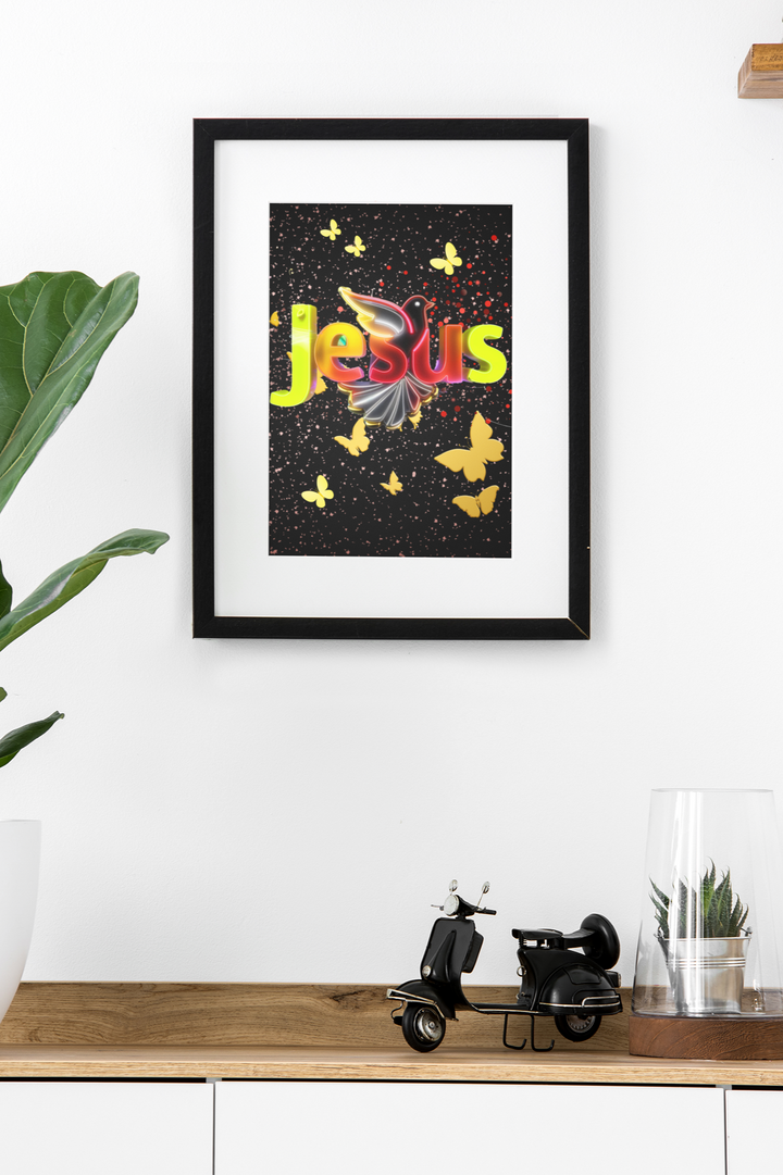 Poster "Jesus Schmetterling/Vögel"